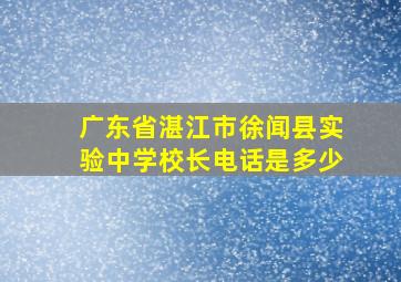 广东省湛江市徐闻县实验中学校长电话是多少