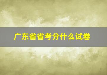 广东省省考分什么试卷