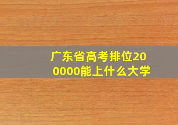 广东省高考排位200000能上什么大学