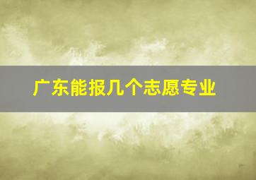 广东能报几个志愿专业