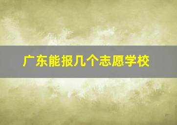 广东能报几个志愿学校