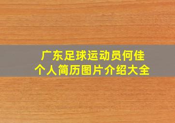 广东足球运动员何佳个人简历图片介绍大全