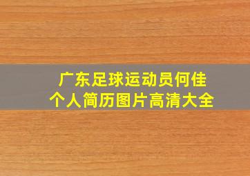 广东足球运动员何佳个人简历图片高清大全