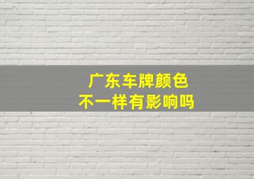 广东车牌颜色不一样有影响吗