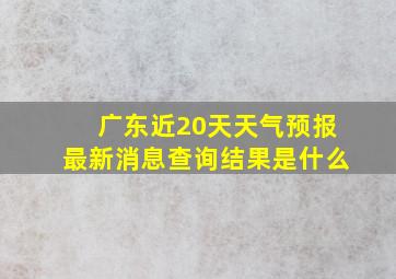 广东近20天天气预报最新消息查询结果是什么