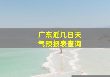 广东近几日天气预报表查询