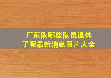 广东队哪些队员退休了呢最新消息图片大全