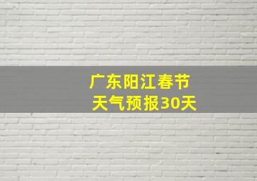 广东阳江春节天气预报30天