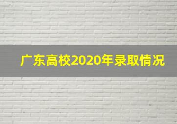 广东高校2020年录取情况