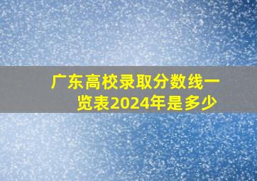 广东高校录取分数线一览表2024年是多少