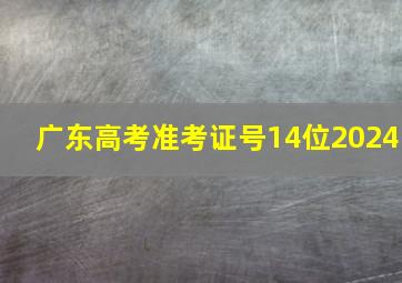 广东高考准考证号14位2024