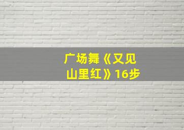 广场舞《又见山里红》16步