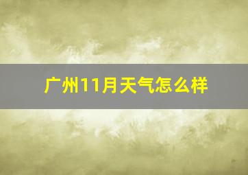 广州11月天气怎么样