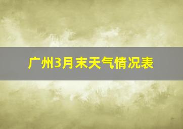 广州3月末天气情况表