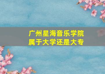 广州星海音乐学院属于大学还是大专