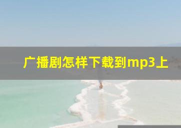 广播剧怎样下载到mp3上