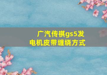 广汽传祺gs5发电机皮带缠绕方式