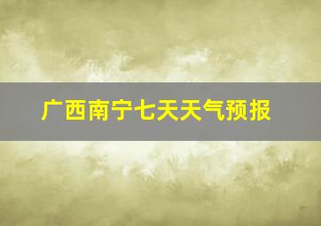 广西南宁七天天气预报