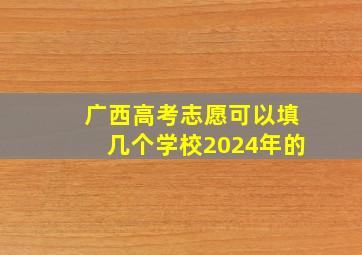 广西高考志愿可以填几个学校2024年的