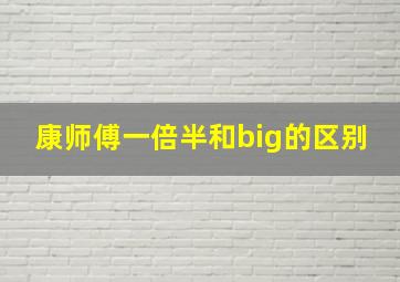 康师傅一倍半和big的区别