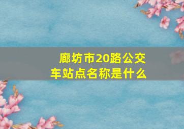 廊坊市20路公交车站点名称是什么