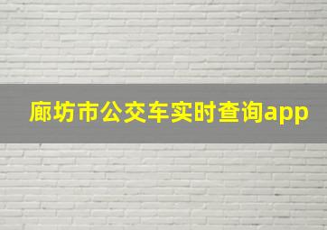 廊坊市公交车实时查询app