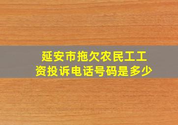 延安市拖欠农民工工资投诉电话号码是多少