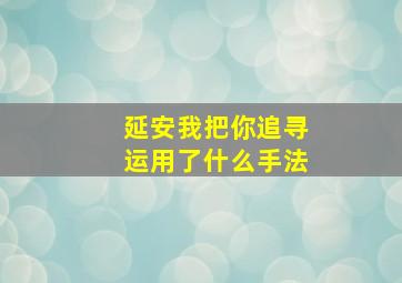 延安我把你追寻运用了什么手法