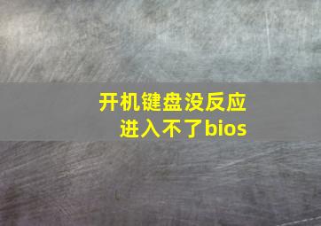 开机键盘没反应进入不了bios