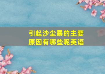 引起沙尘暴的主要原因有哪些呢英语