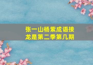 张一山杨紫成语接龙是第二季第几期