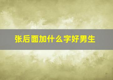 张后面加什么字好男生