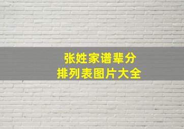 张姓家谱辈分排列表图片大全