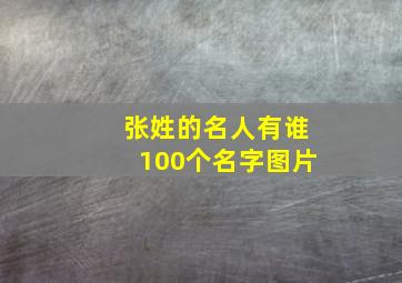 张姓的名人有谁100个名字图片