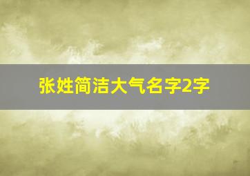 张姓简洁大气名字2字