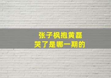 张子枫抱黄磊哭了是哪一期的