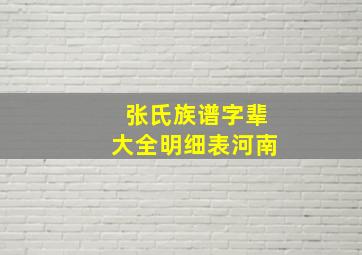 张氏族谱字辈大全明细表河南