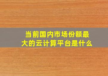 当前国内市场份额最大的云计算平台是什么