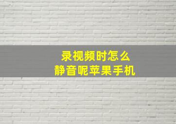 录视频时怎么静音呢苹果手机