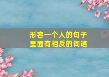 形容一个人的句子里面有相反的词语