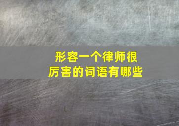 形容一个律师很厉害的词语有哪些