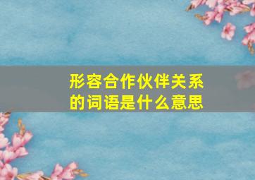 形容合作伙伴关系的词语是什么意思