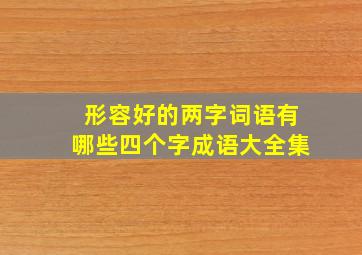 形容好的两字词语有哪些四个字成语大全集