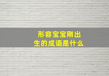 形容宝宝刚出生的成语是什么