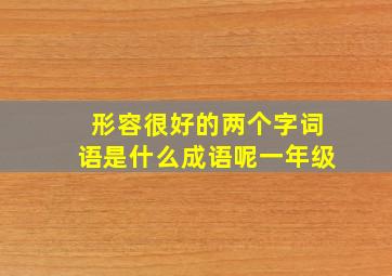 形容很好的两个字词语是什么成语呢一年级