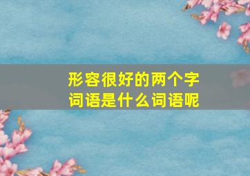 形容很好的两个字词语是什么词语呢