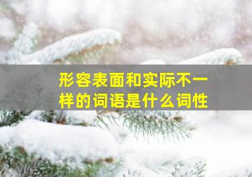 形容表面和实际不一样的词语是什么词性