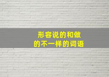 形容说的和做的不一样的词语