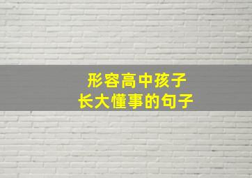 形容高中孩子长大懂事的句子