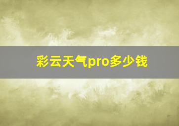 彩云天气pro多少钱